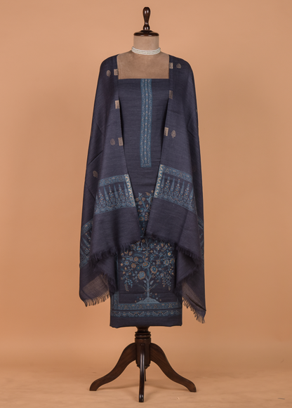 Blue Pashmina Dress Material