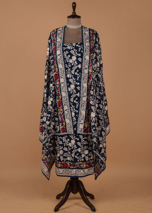 Blue Georgette Dress Material