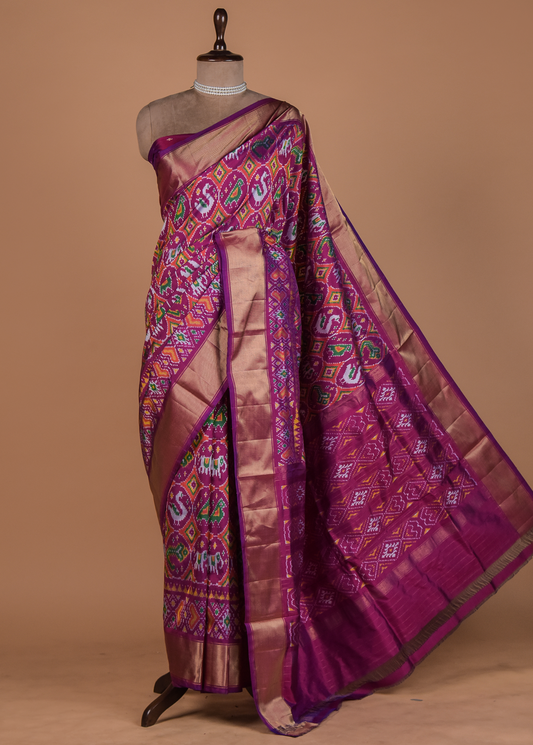 Pink Silk Patola Saree