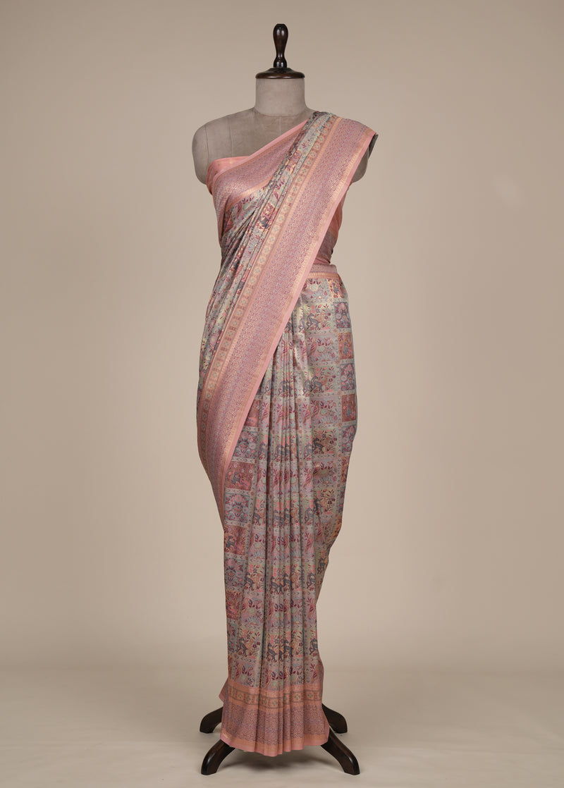 Silver Tissue Silk Banarasi Saree