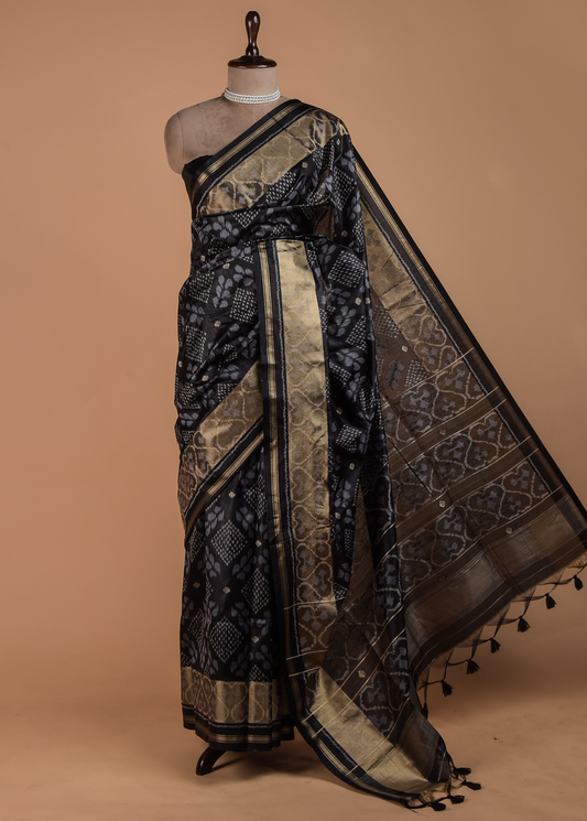 Black Art Silk Patola Saree