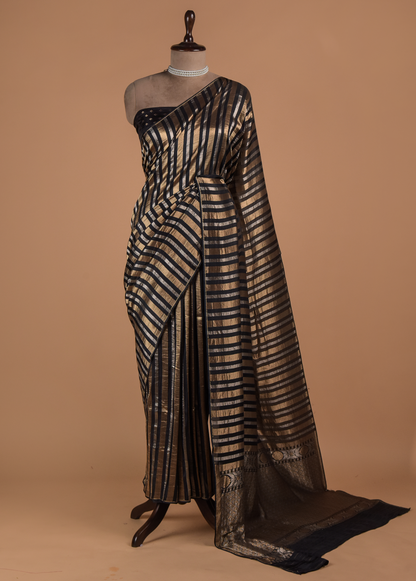 Black Art Silk Banarasi Saree