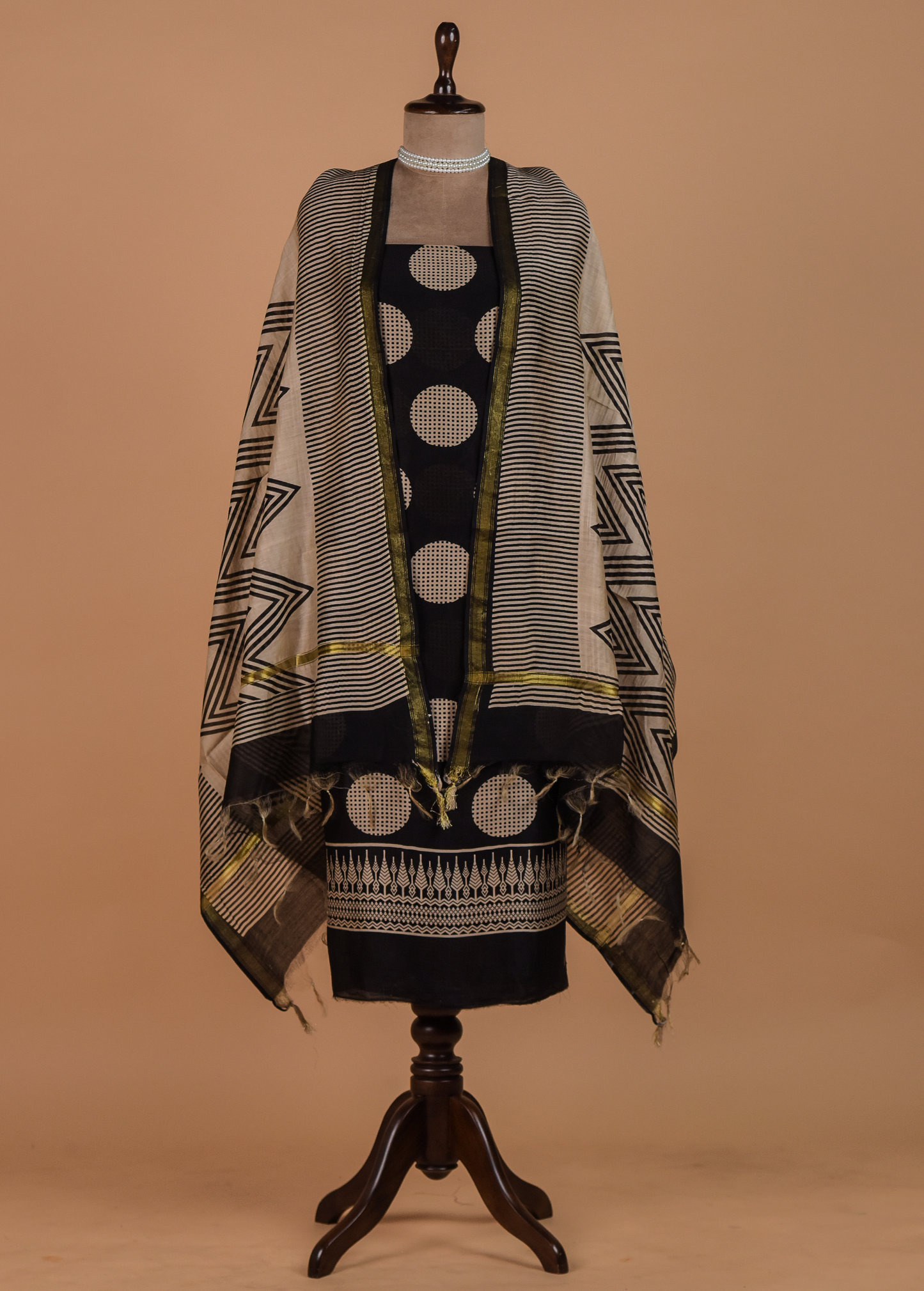 Black Cotton Dress Material