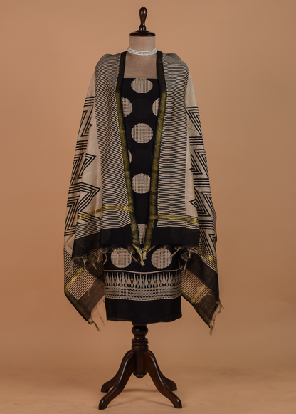 Black Cotton Dress Material