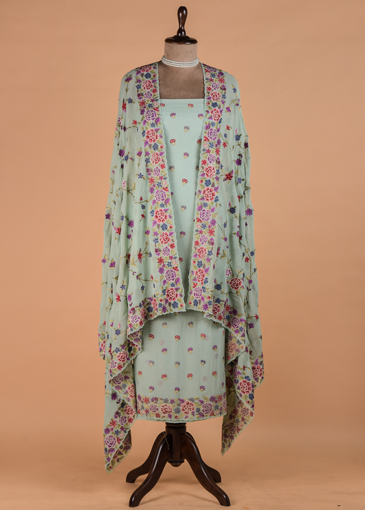 Blue Georgette Dress Material | Greenways Delhi