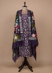 Purple Chanderi Dress Material