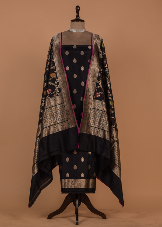 Black Silk Dress Material