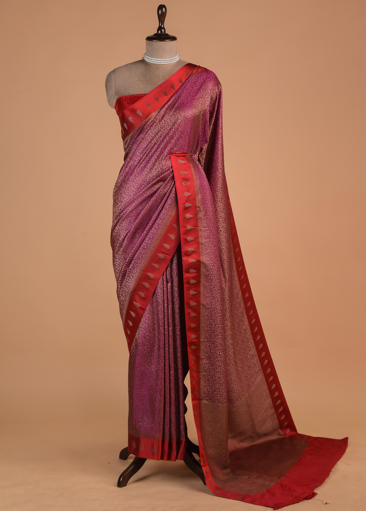 Red Art Silk Banarasi Saree