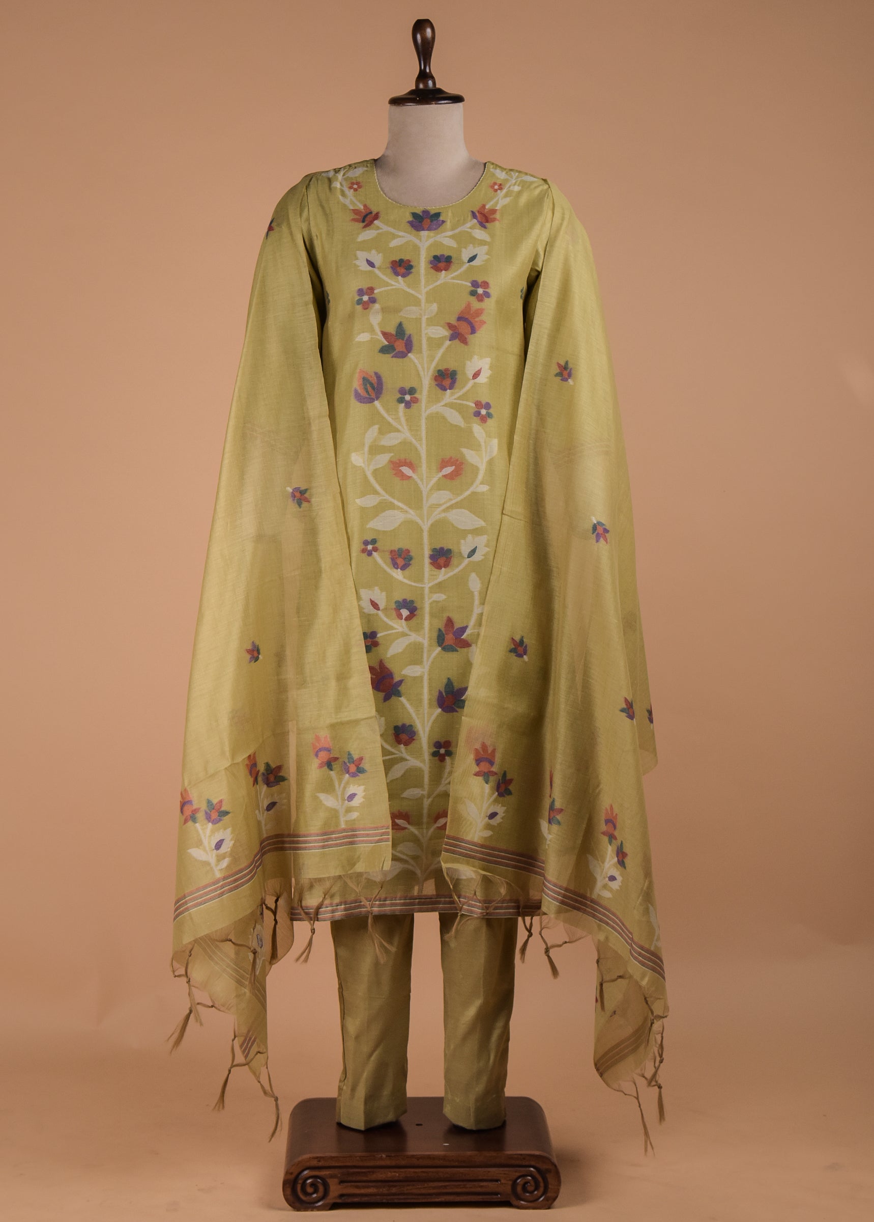 Green Cotton Straight Set