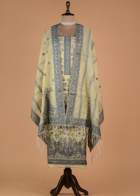 Yellow Cotton Dress Material