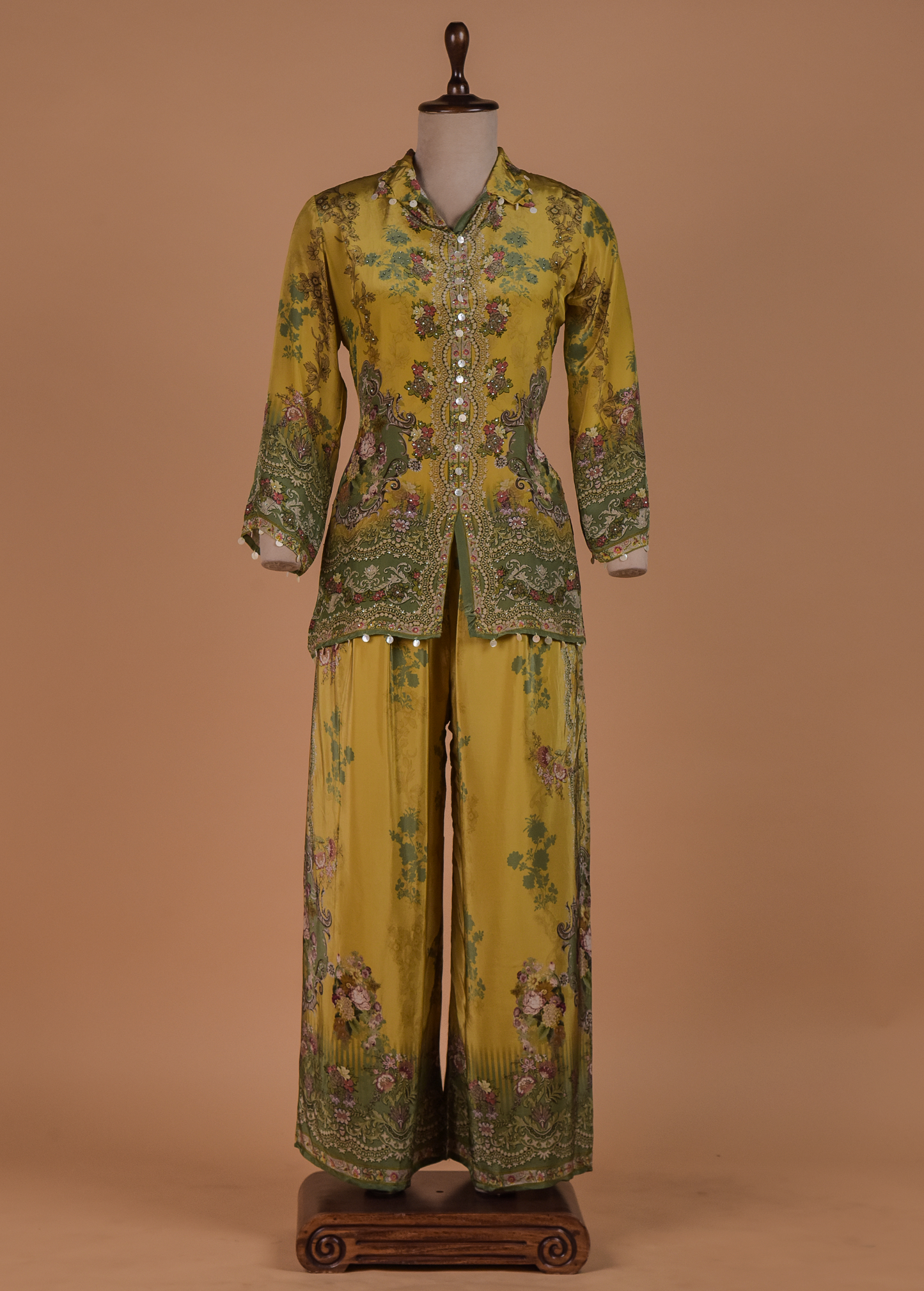 Green Crepe Coord Set