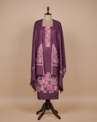 Purple Pashmina Dress Material