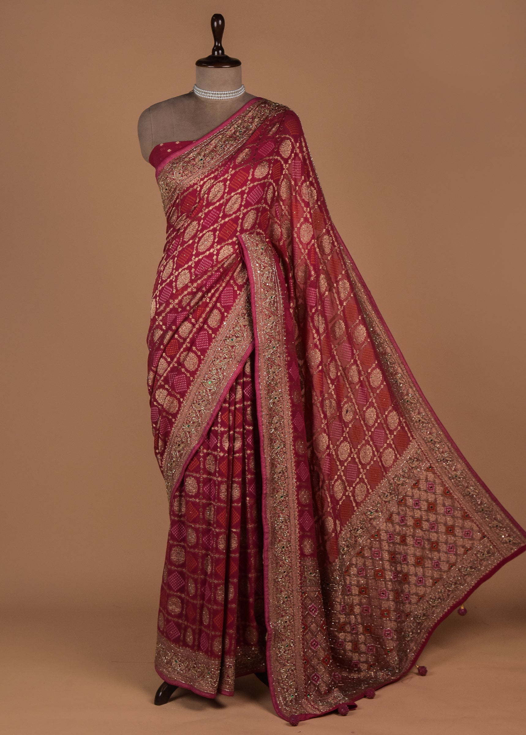 Pink Georgette Banarasi Saree
