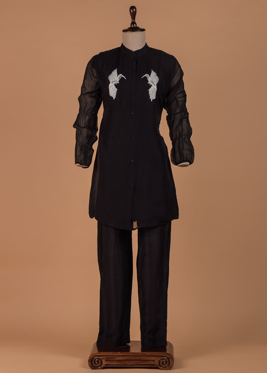 Black Georgette Coord Set