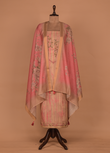 Pink Cotton Dress Material