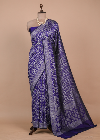 Purple Art Silk Banarasi Saree