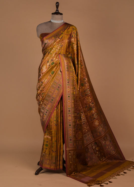 Yellow Silk Patola Saree