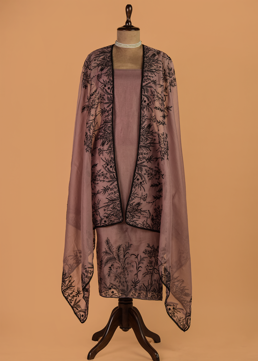 Purple Organza Dress Material | Greenways Delhi