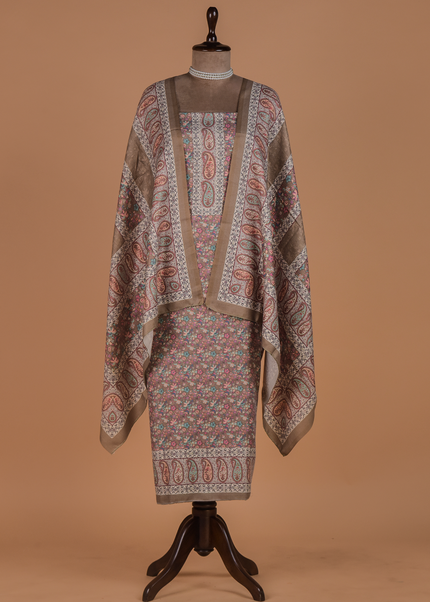 Multicoloured Pashmina Dress Material