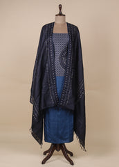 Blue Tussar Dress Material