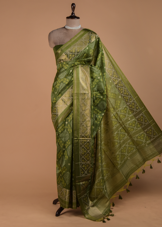 Green Art Silk Patola Saree