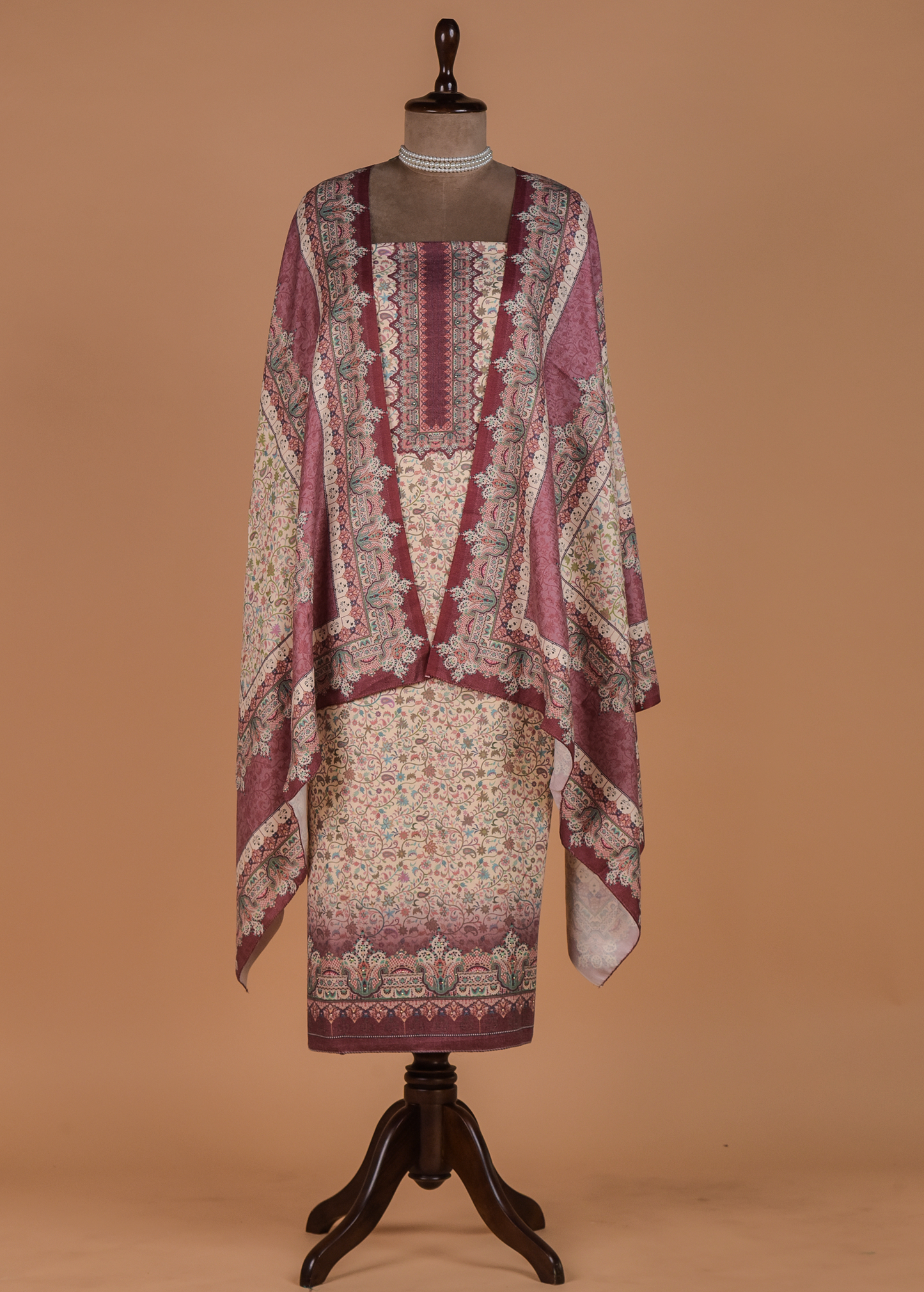 Multicoloured Pashmina Dress Material