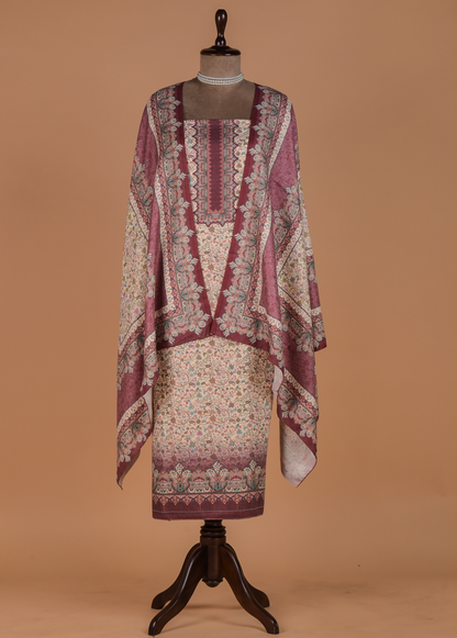 Multicoloured Pashmina Dress Material
