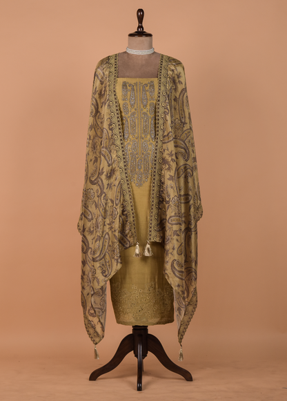 Yellow Pashmina Dress Material