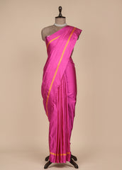 Pink Satin Silk Banarasi Saree