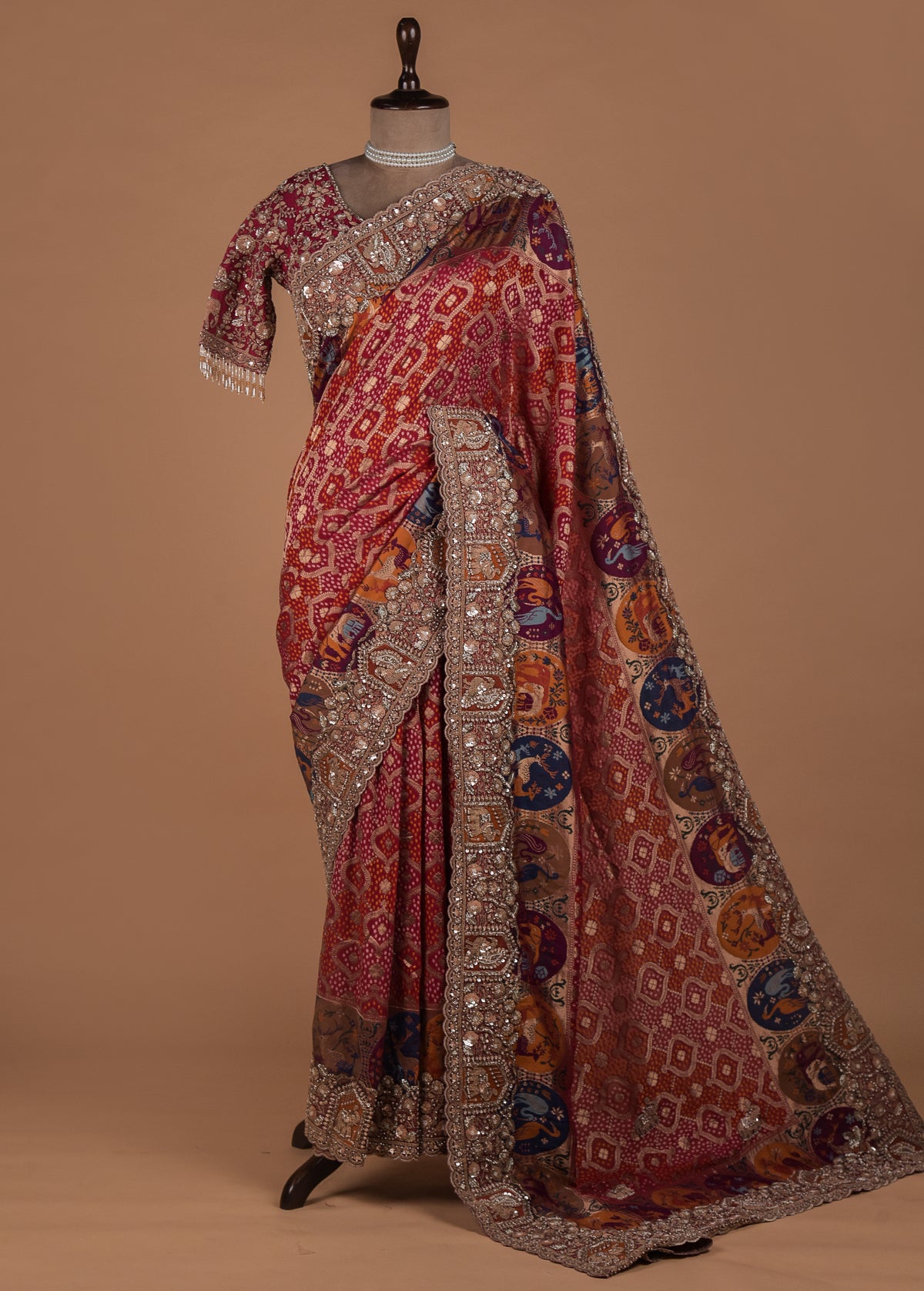 Red Georgette Banarasi Saree