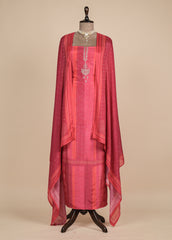 Pink Crepe Silk Dress Material