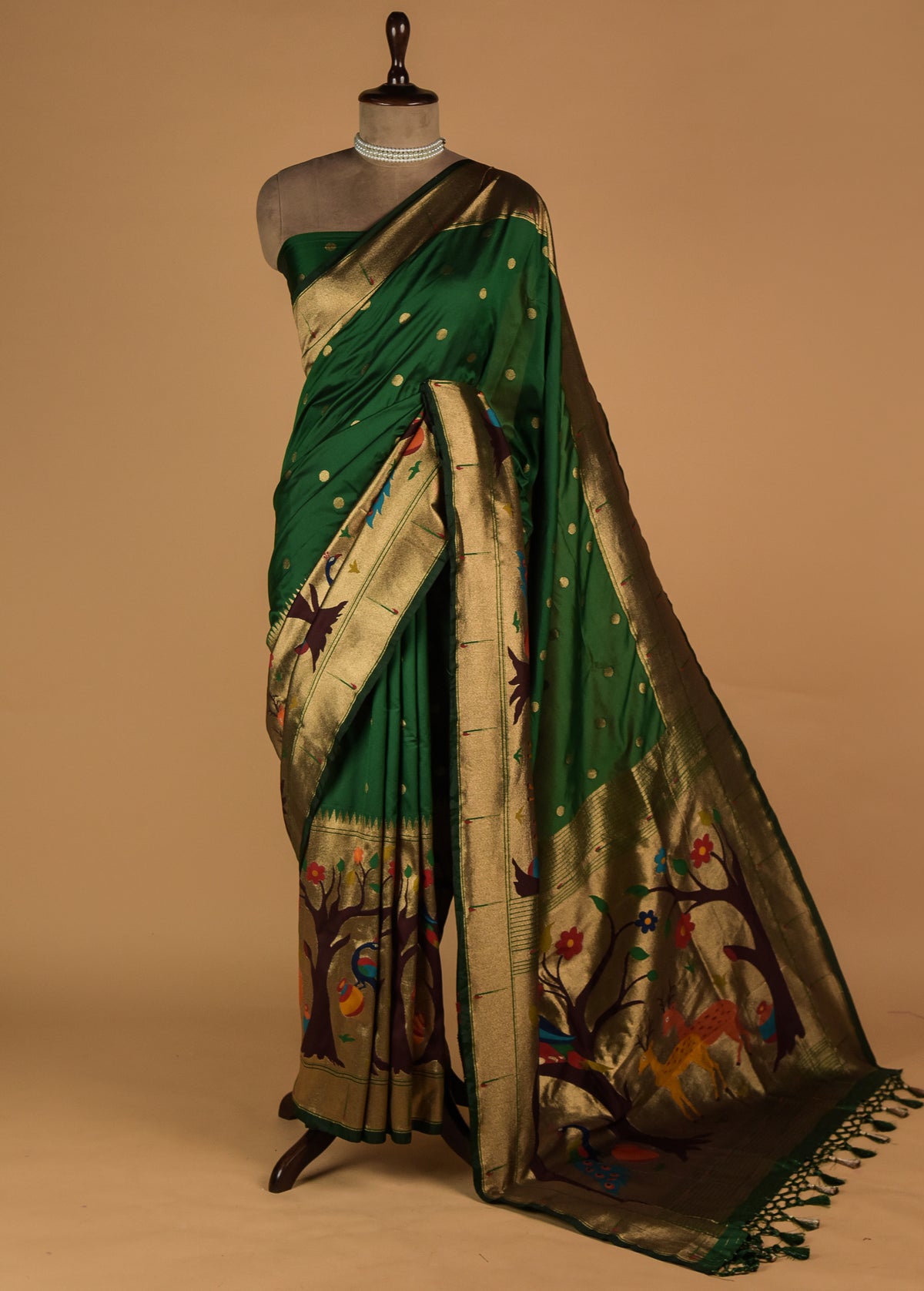 Green Art Satin Banarasi Saree