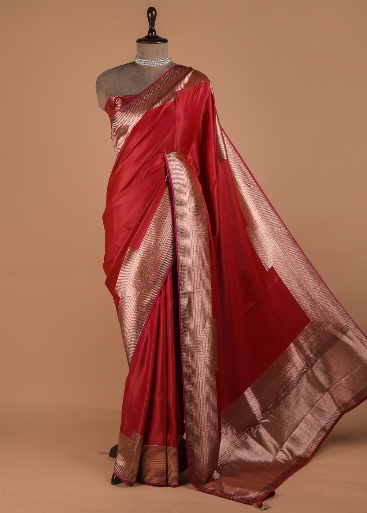 Red Art Satin Banarasi Saree