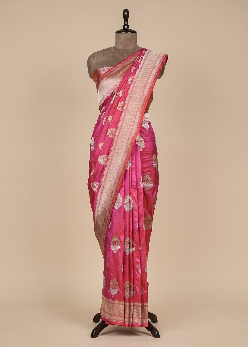 Pink Silk Banarasi Saree