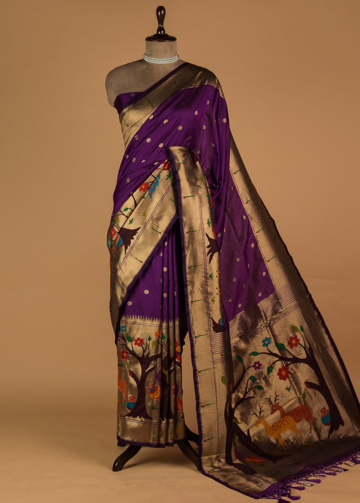 Purple Art Satin Banarasi Saree
