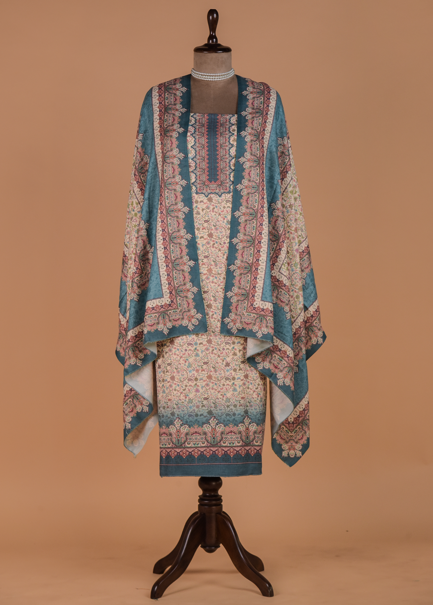 Multicoloured Pashmina Dress Material