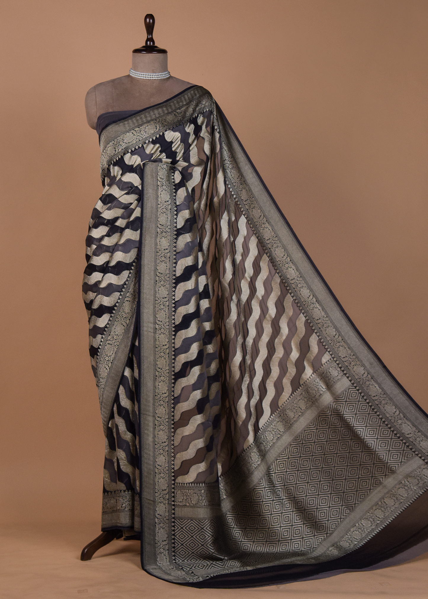 Black Georgette Banarasi Saree