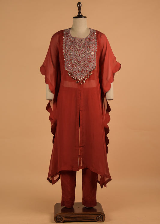 Orange Georgette Coord Set