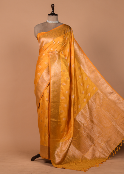 Yellow Art Silk Kanjeevaram Saree