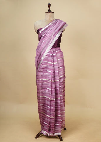 Purple Organza Banarasi Saree