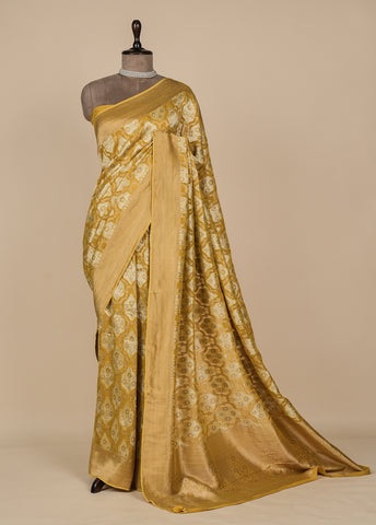 Yellow Art Georgette Banarasi Saree