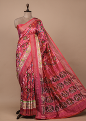 Pink Silk Patola Saree