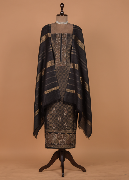 Grey Pashmina Dress Material