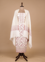 White Pashmina Dress Material