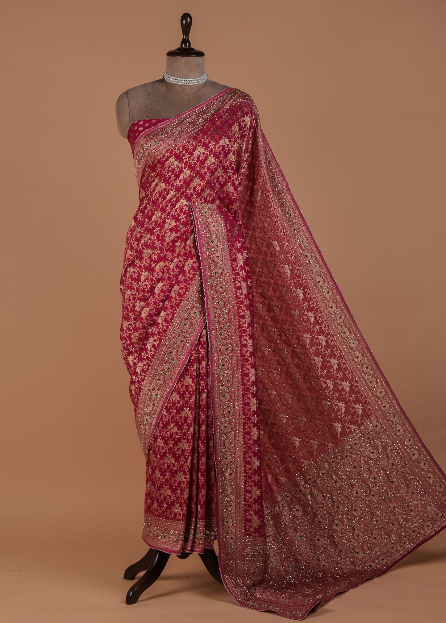 Pink Georgette Banarasi Saree