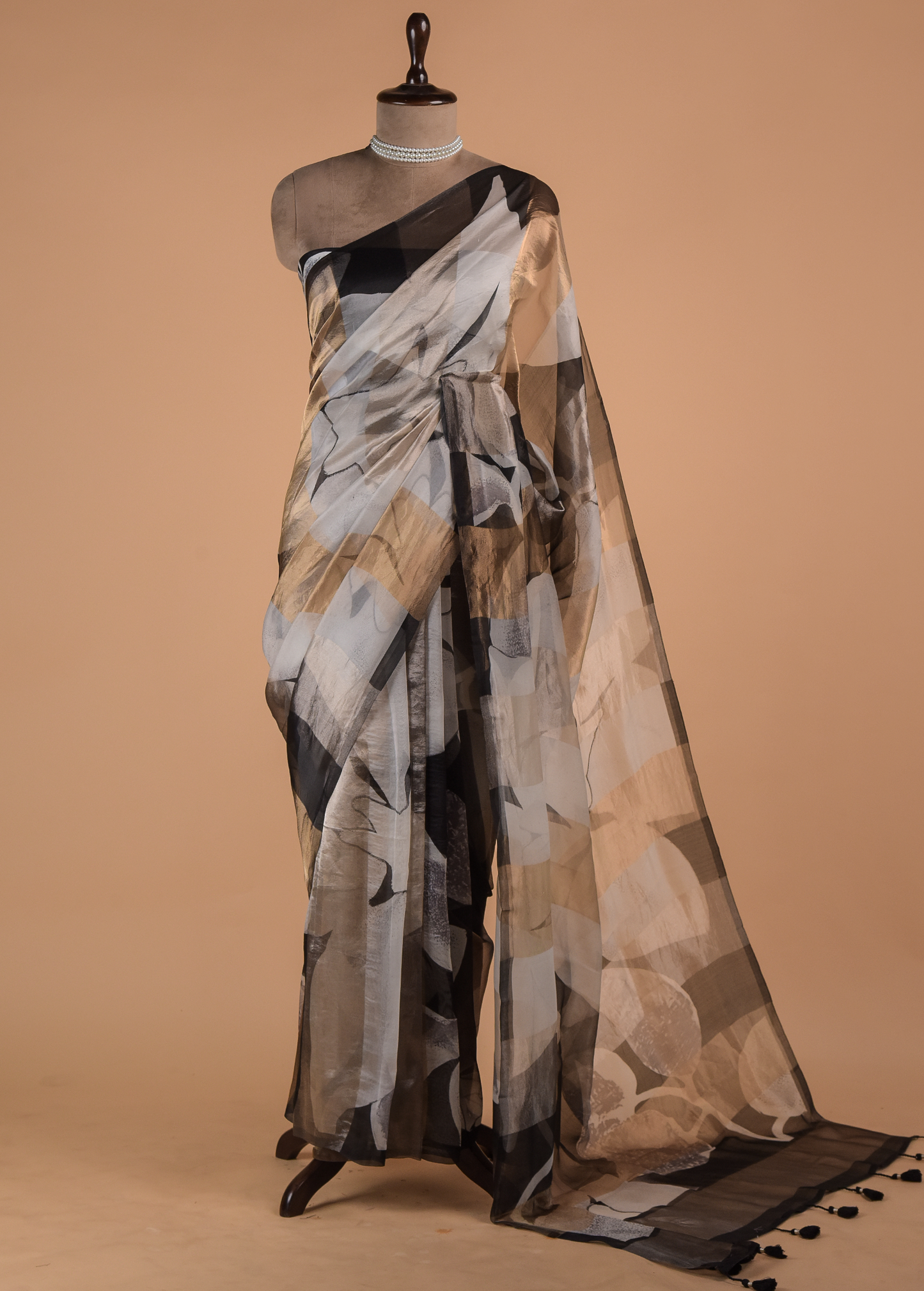 Multicoloured Organza Printed Saree