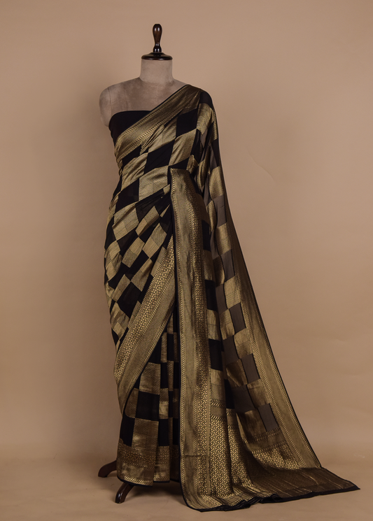 Black Georgette Banarasi Saree
