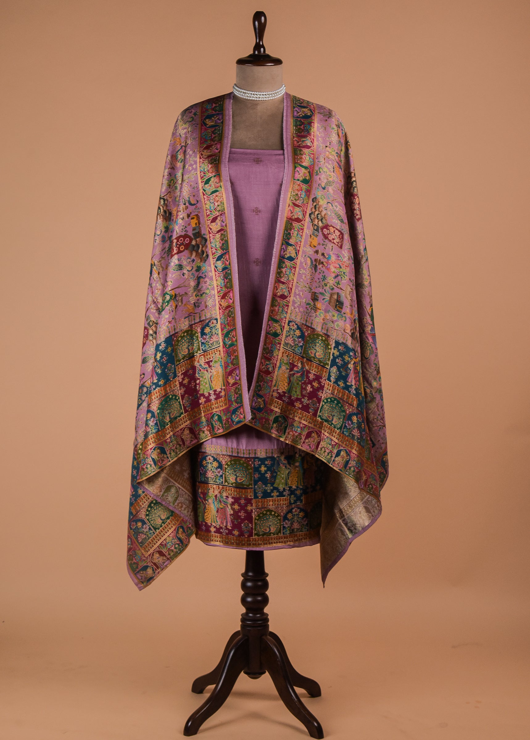Moave Dola Silk Dress Material