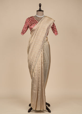 Gold Tissue Embroidered Saree