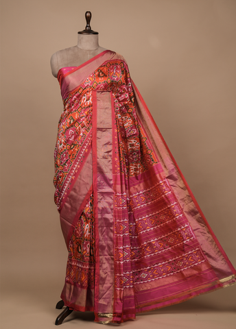 Pink Silk Patola Saree